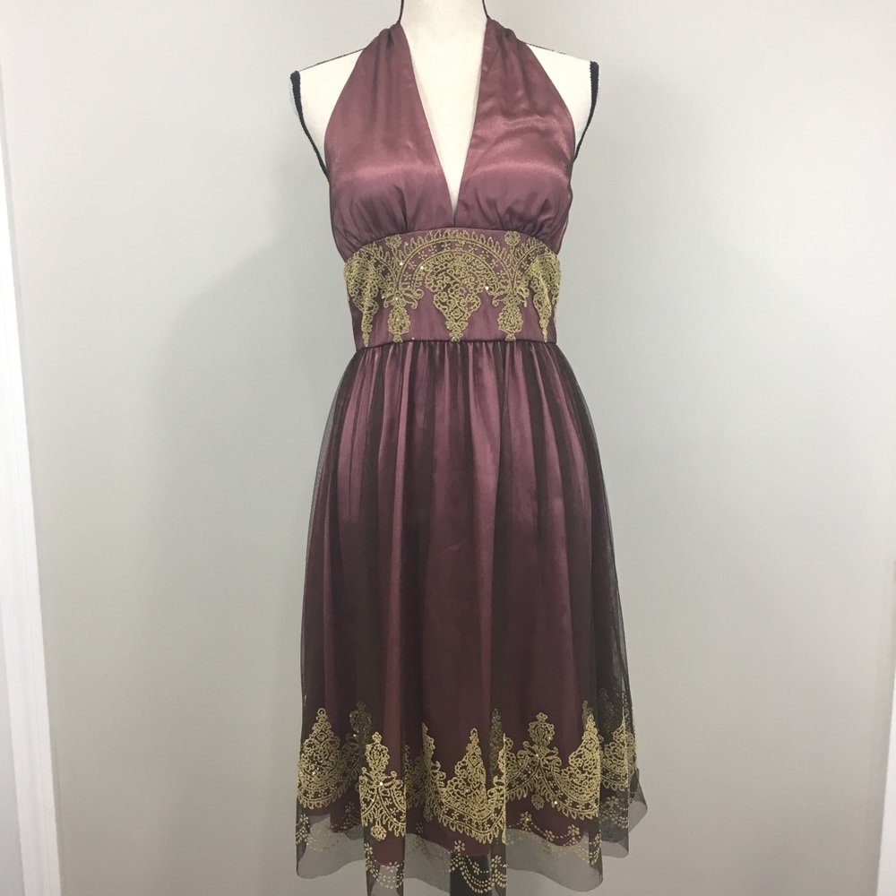 Adrianna Pappell Boutique Halter Cocktail Dress